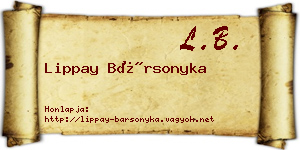 Lippay Bársonyka névjegykártya